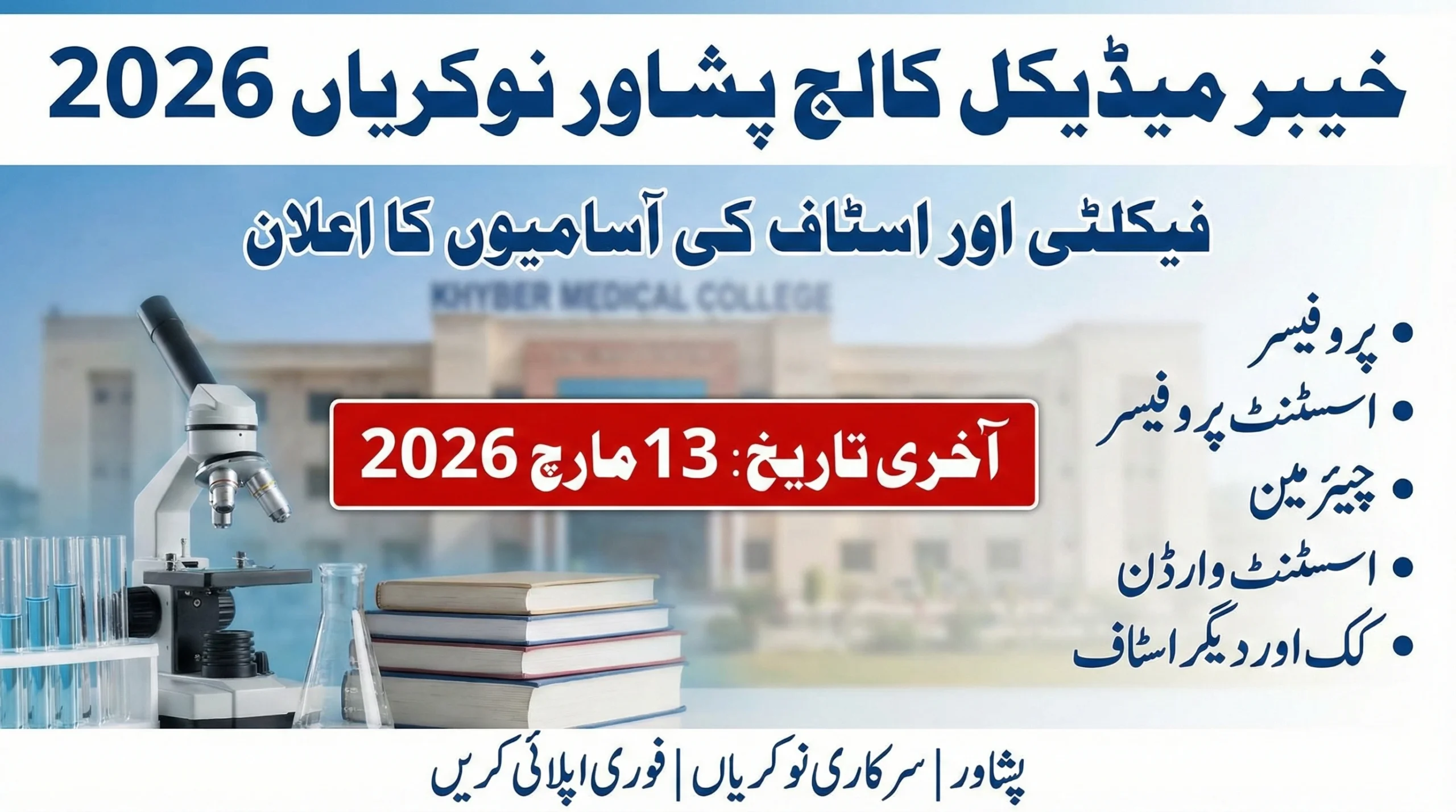 Khyber Medical College Jobs 2026 – Apply Now